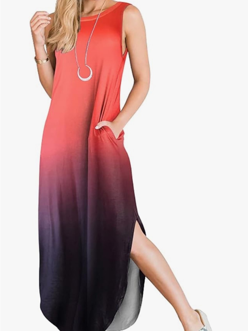 Sleeveless Ombre Maxi Dress
